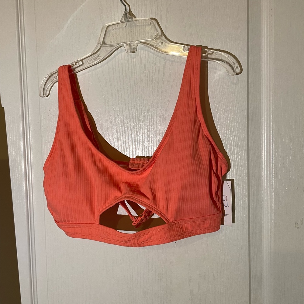 coral 2 piece bikini set